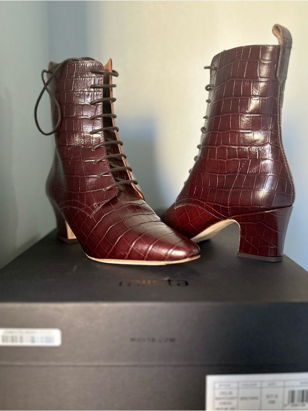 Miista Boots- Zelie mahogany croc